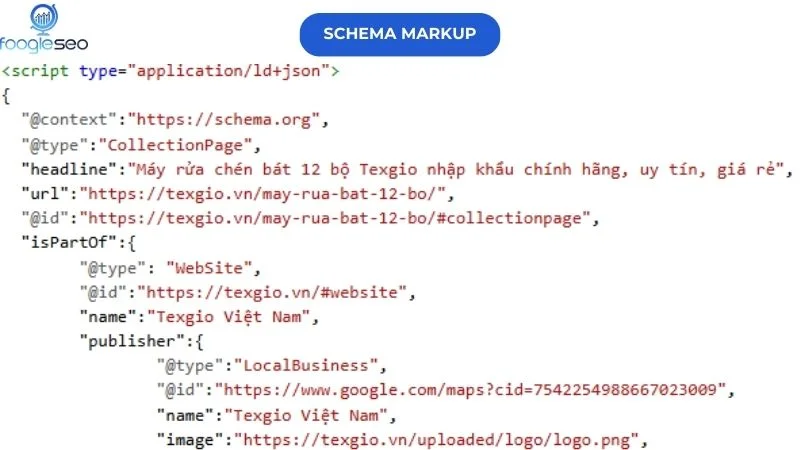 Schema Markup của trang web