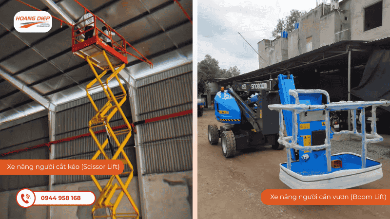 Các dòng xe nâng người phổ biến tại Hoàng Diệp