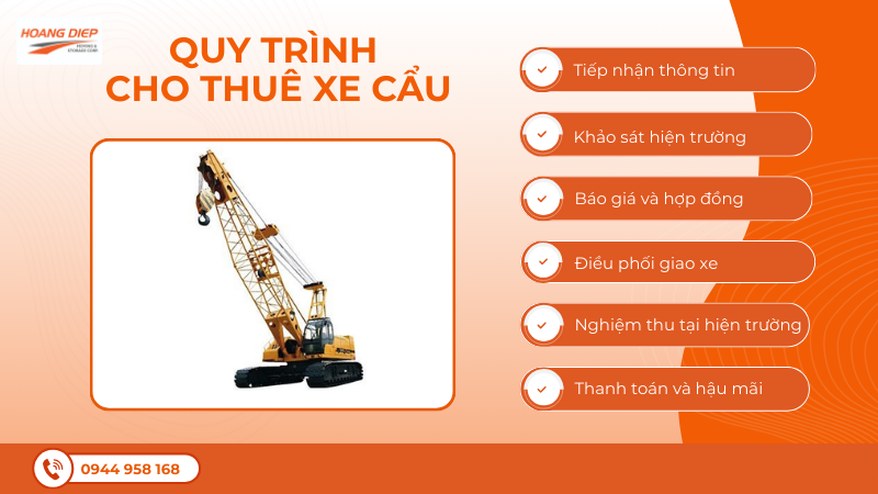 Quy trunhf cho thuê xe cảu chi tiết tại Hoàng Diệp