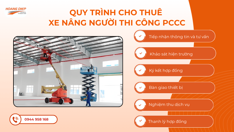 Quy trình cho thuê xe nâng người thi công PCCC tại Hoàng Diệp