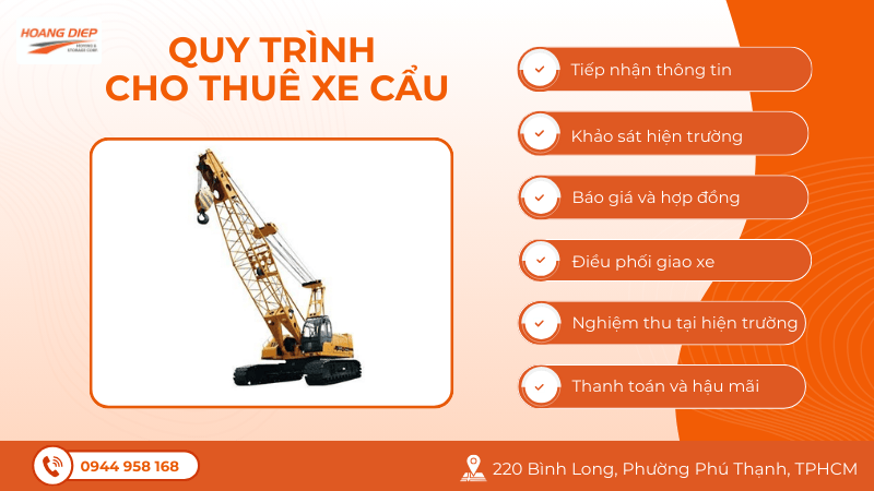Quy trình dịch vụ thuê xe cẩu tại Hoàng Diệp