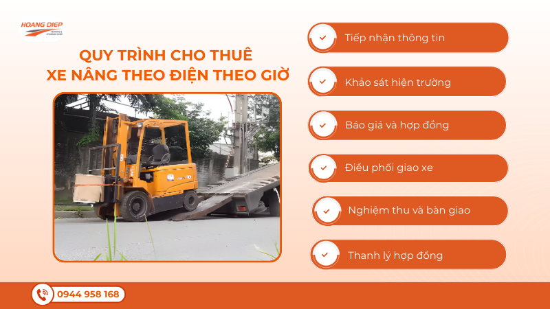 Quy trình thuê xe nâng điện theo giờ