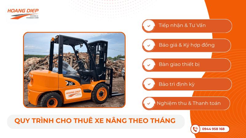 Quy trình thuê xe nâng theo tháng