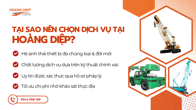 Tại sao nên chọn dịch vụ cho thuê xe cẩu tại Hoàng Diệp?