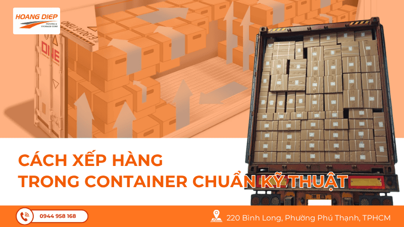 cách xếp hàng container chuẩn kỹ thuật