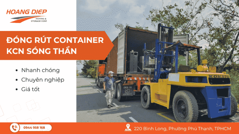 Dịch vụ đóng rút container tại KCN Sóng Thần
