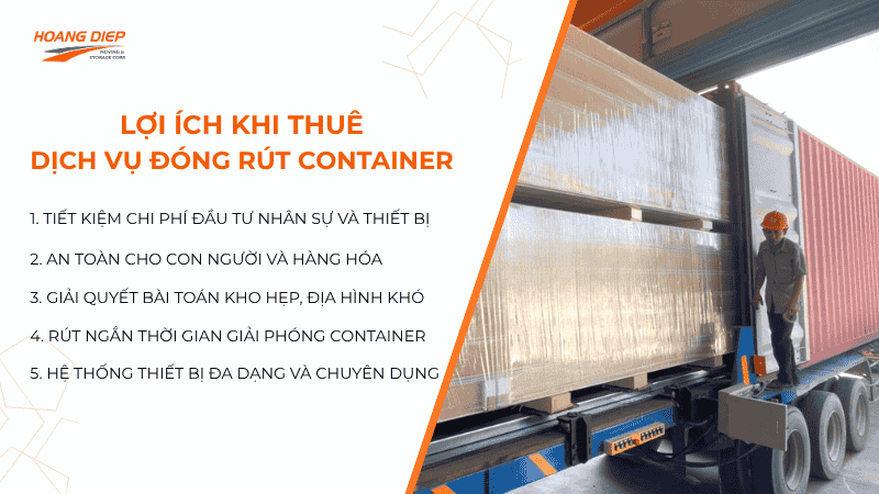 lợi ích khi thuê dịch vụ đóng rút container